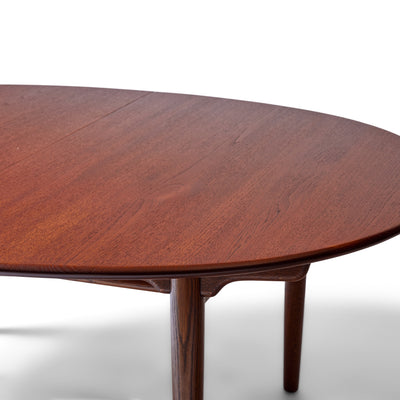 Rare Extension Table in Solid Teak and Oak by Hans J. Wegner for Johannes Hansen