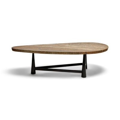 Travertine Biomorphic Top Cocktail Table Model 5218 by Edward Wormley for Dunbar, 1952