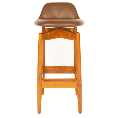 Brown Leather Bar Stool by Arne Vodder for Sibast Furniture, 1960s - WYETH