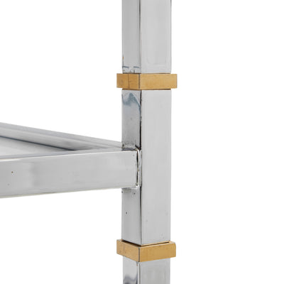 A Glamorous Chrome and Bronze Bookshelf /Étagère (pair available) from France, 1970s - WYETH