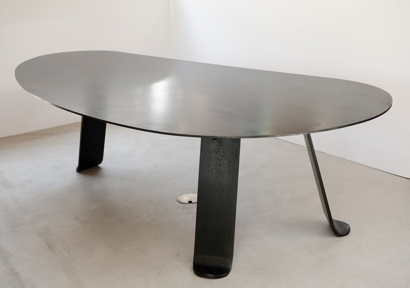 Chrysalis No. 1 Dining Table / Desk in Blackened Steel by WYETH, Made to Order - WYETH