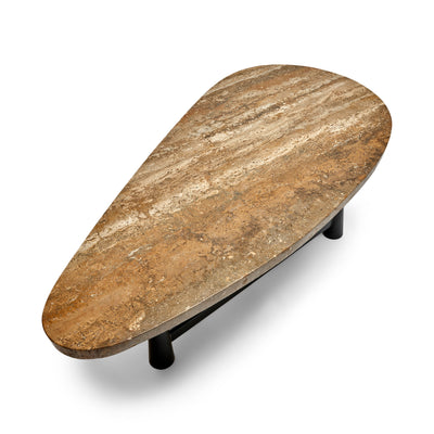 Travertine Biomorphic Top Cocktail Table Model 5218 by Edward Wormley for Dunbar, 1952