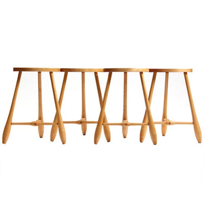Solid Birch Three Legged Mortised & Tenon Stool for Hale of Vermont - WYETH