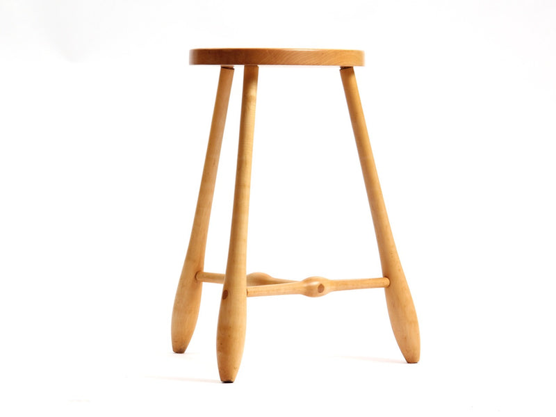 Solid Birch Three Legged Mortised & Tenon Stool for Hale of Vermont - WYETH