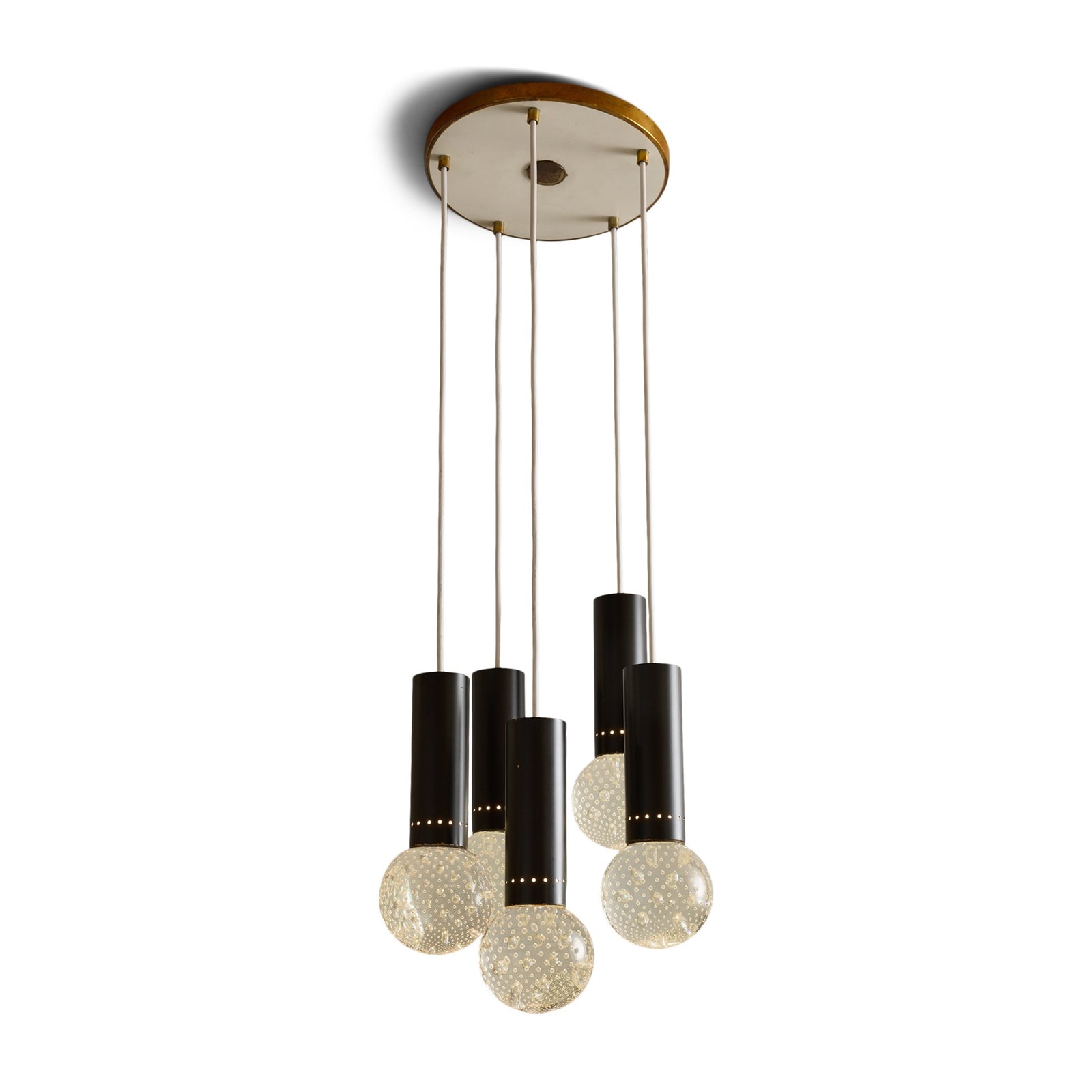 Murano Glass Five Sphere Pendant for Lightolier