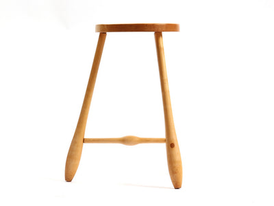 Solid Birch Three Legged Mortised & Tenon Stool for Hale of Vermont - WYETH