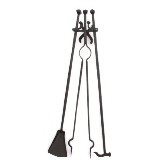 Wall Mounted Wrought Iron Fireplace Tool Set from USA