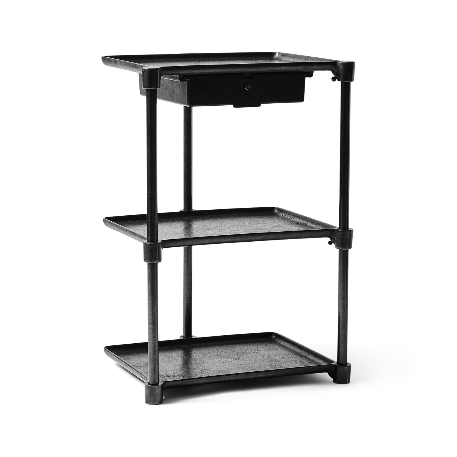 Single Drawer Three Tiered Cast Iron Table