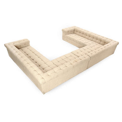 Unique 3 Side 'Party' Chesterfield Sofa by Edward Wormley for Dunbar - WYETH