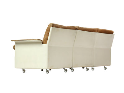 Sectional Fiberglass and Leather Three Seat Sofa In the Style of Dieter Rams - WYETH