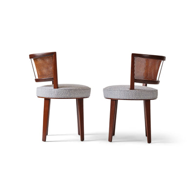 Round Swivel Chair with Cane Back by Edward Wormley for Dunbar