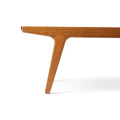 Unique Danish oak bench with a reversible leather & teak top by Unknown, 1960s - WYETH