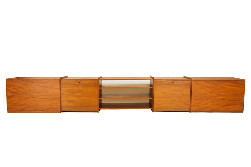 Minimalist Teak Wall Mount Cabinet Collection by Ejner Larsen & Aksel Bender Madsen for Willy Beck
