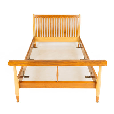 A Pair of Walnut & Birch Twin Beds by Finn Juhl for Baker Furniture Company, 1951