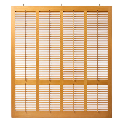 Set of Four Solid Oak Louvered Panels by Warren Platner, 1980s