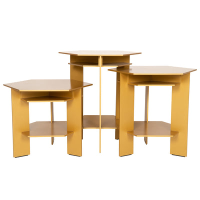 Trio of Geometric Side Tables by Frank Lloyd Wright for Cassina, 1937 - WYETH