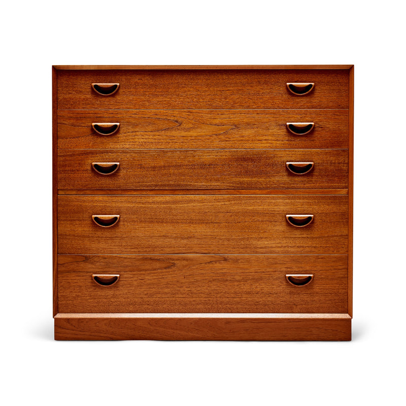 Five Drawer Cabinet In Solid Teak by Peter Hvidt & Orla Mølgaard-Nielsen for Soborg Mobler