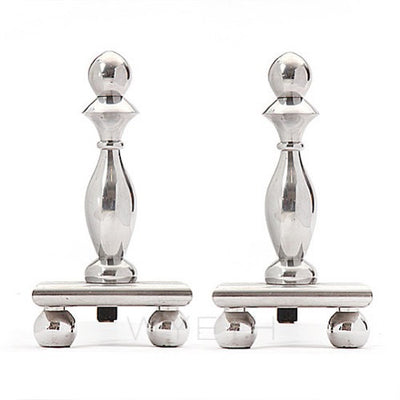 Chromed Andirons for A. Schultz - WYETH