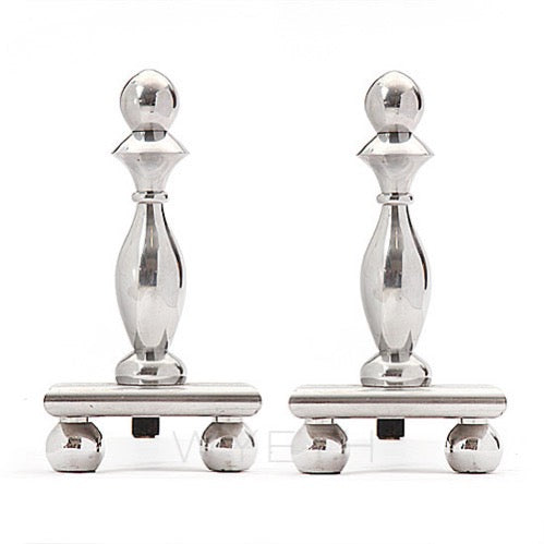 Chromed Andirons for A. Schultz - WYETH