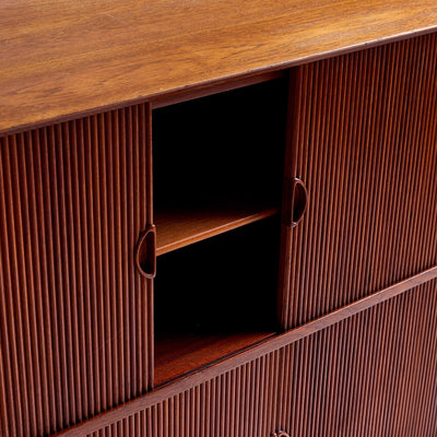 Two Level Double Tambour Door Cabinet by Peter Hvidt & Orla Mölgaard-Nielsen for Soborg Mobelfabrik - WYETH