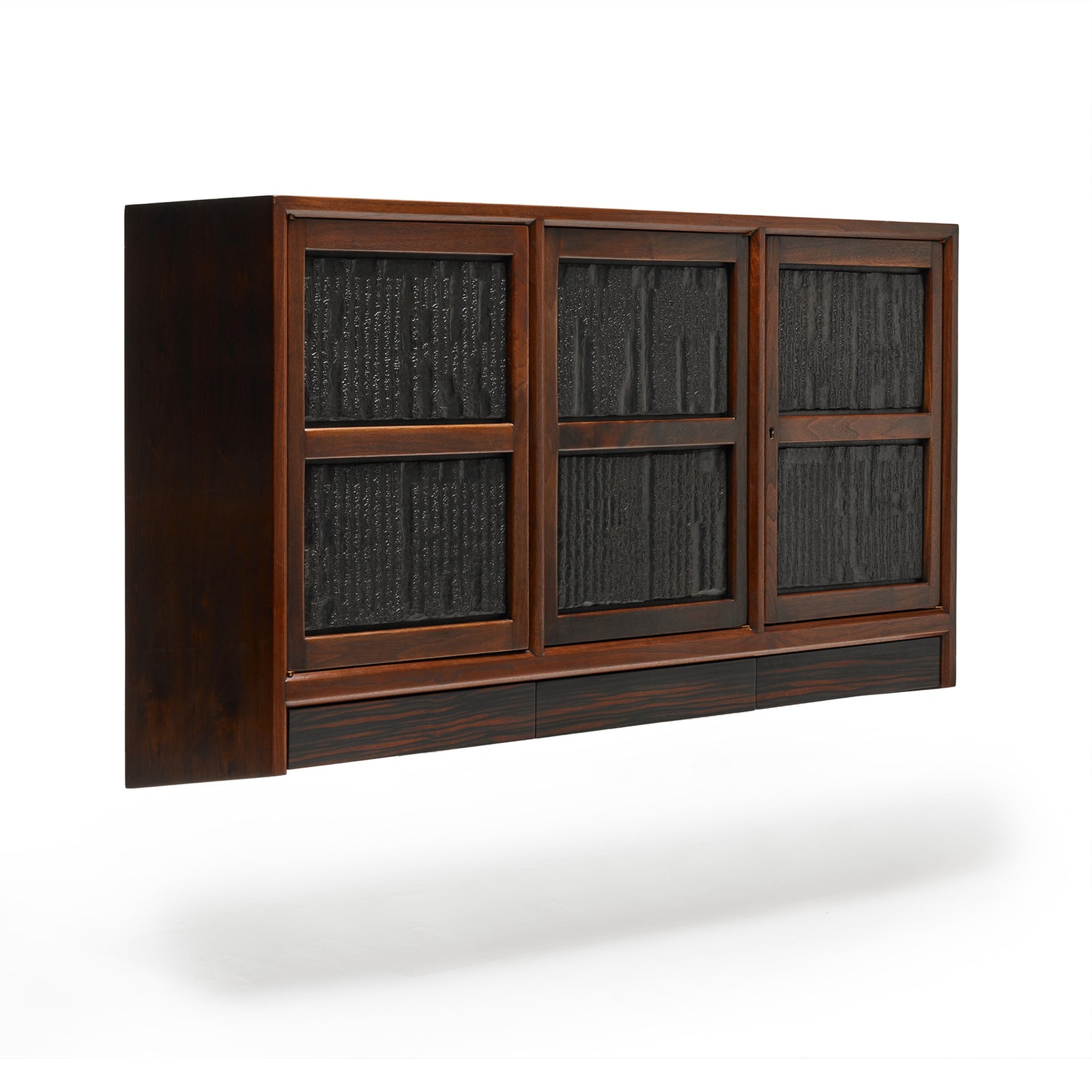 Wall Mounted Walnut Cabinet by Edward Wormley for Dunbar - WYETH