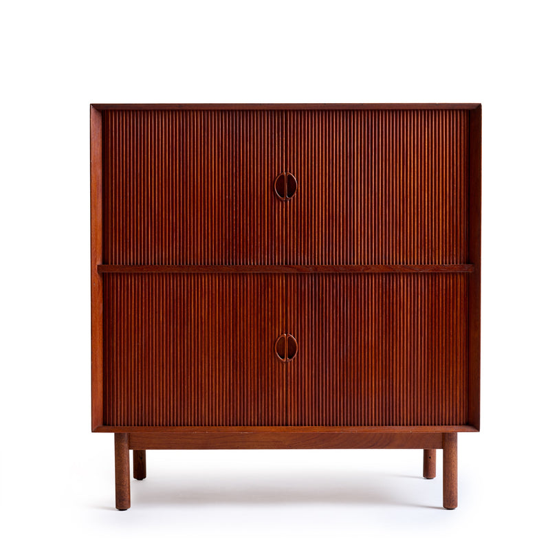 Two Level Double Tambour Door Cabinet by Peter Hvidt & Orla Mölgaard-Nielsen for Soborg Mobelfabrik - WYETH