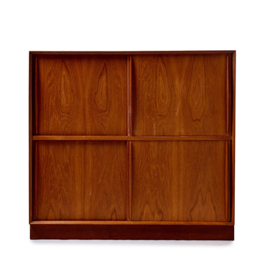 Sliding Door Cabinet in Solid Teak by Peter Hvidt & Orla Mölgaard-Nielsen