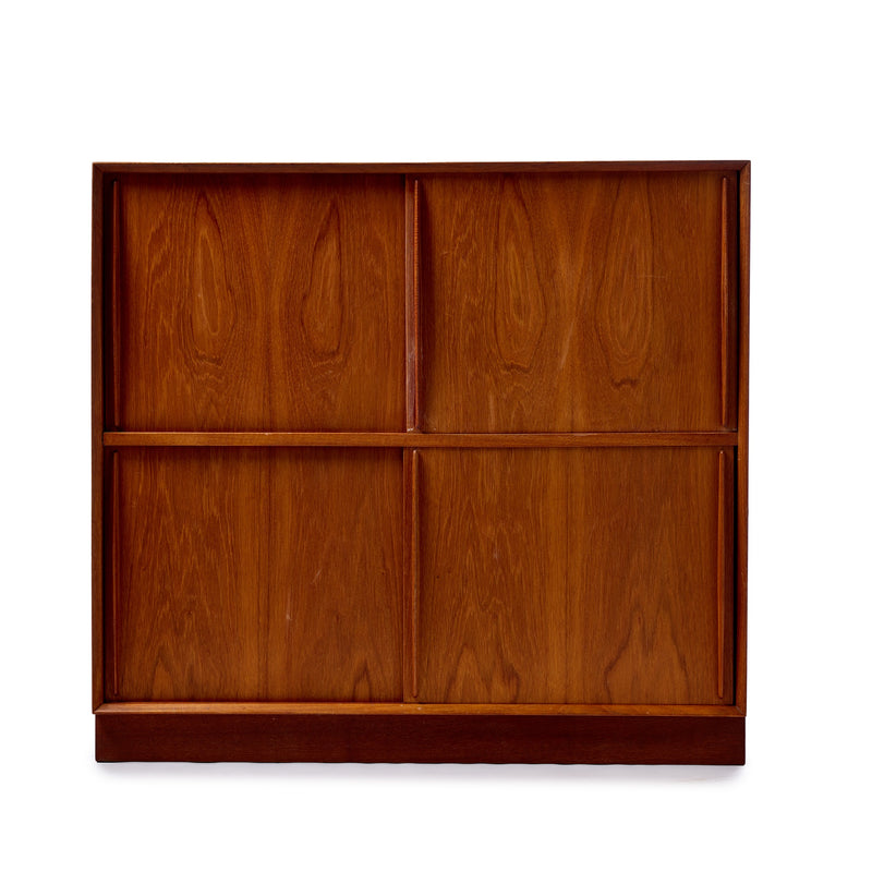 Sliding Door Cabinet in Solid Teak by Peter Hvidt & Orla Mölgaard-Nielsen