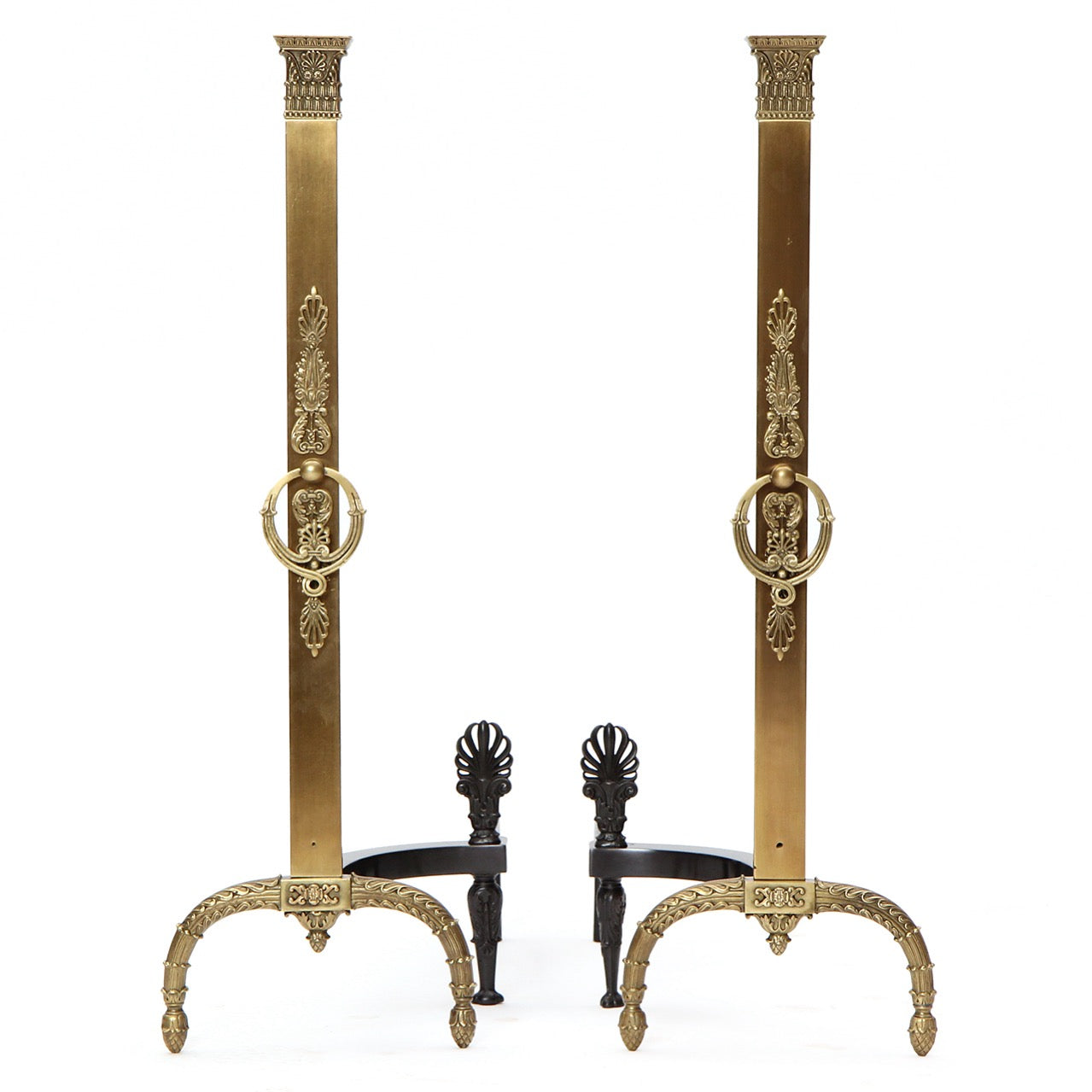 Bronze Classical Modern Fireplace Andirons from USA, 1950s