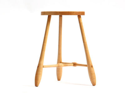 Solid Birch Three Legged Mortised & Tenon Stool for Hale of Vermont - WYETH