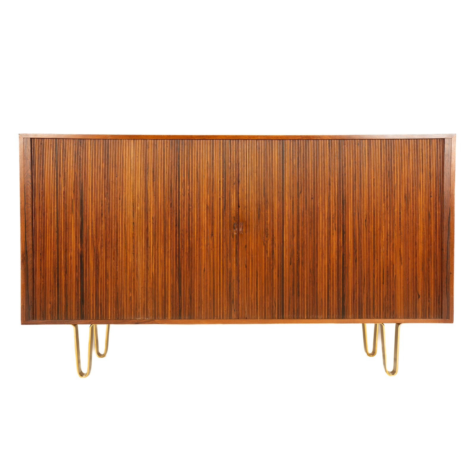 Finely Made Rosewood Cabinet with Tambour Doors by Ejner Larsen & Aksel Bender Madsen for Willy Beck, 1950s - WYETH