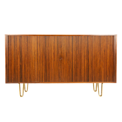 Finely Made Rosewood Cabinet with Tambour Doors by Ejner Larsen & Aksel Bender Madsen for Willy Beck, 1950s - WYETH