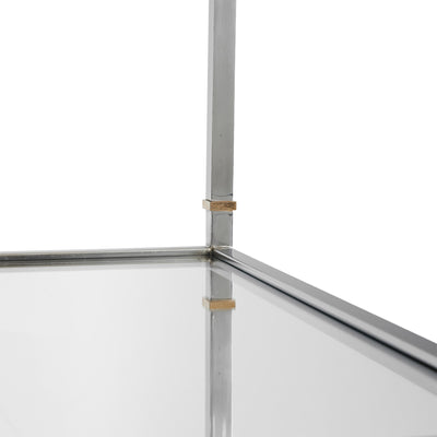 A Glamorous Chrome and Bronze Bookshelf /Étagère (pair available) from France, 1970s - WYETH