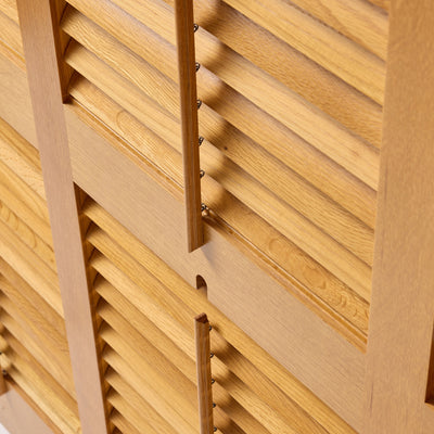 Set of Four Solid Oak Louvered Panels by Warren Platner, 1980s