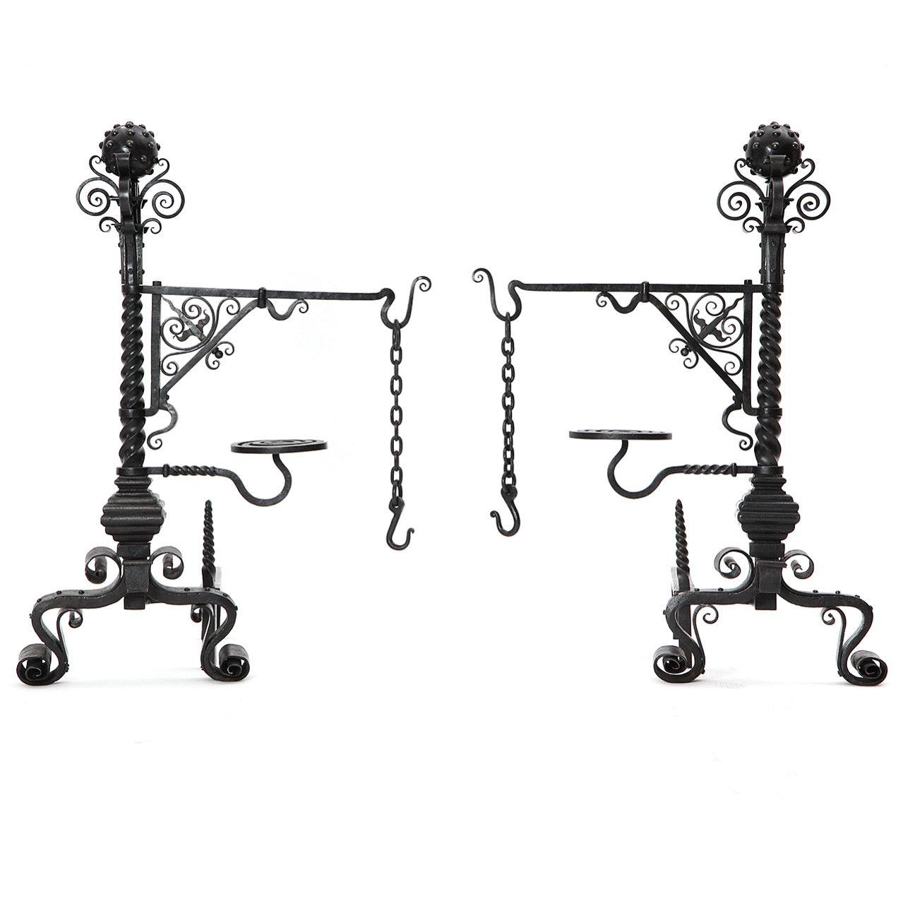 Grand Scale Andiron Set from USA, 1900s - WYETH