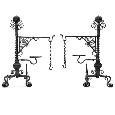 Grand Scale Andiron Set from USA, 1900s - WYETH
