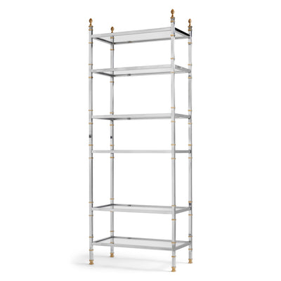 A Glamorous Chrome and Bronze Bookshelf /Étagère (pair available) from France, 1970s - WYETH