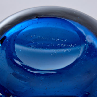 Sapphire Glass Cylinder Heavy Wall Expo Vase by Sven Palmquist for Orrefors, 1966 - WYETH
