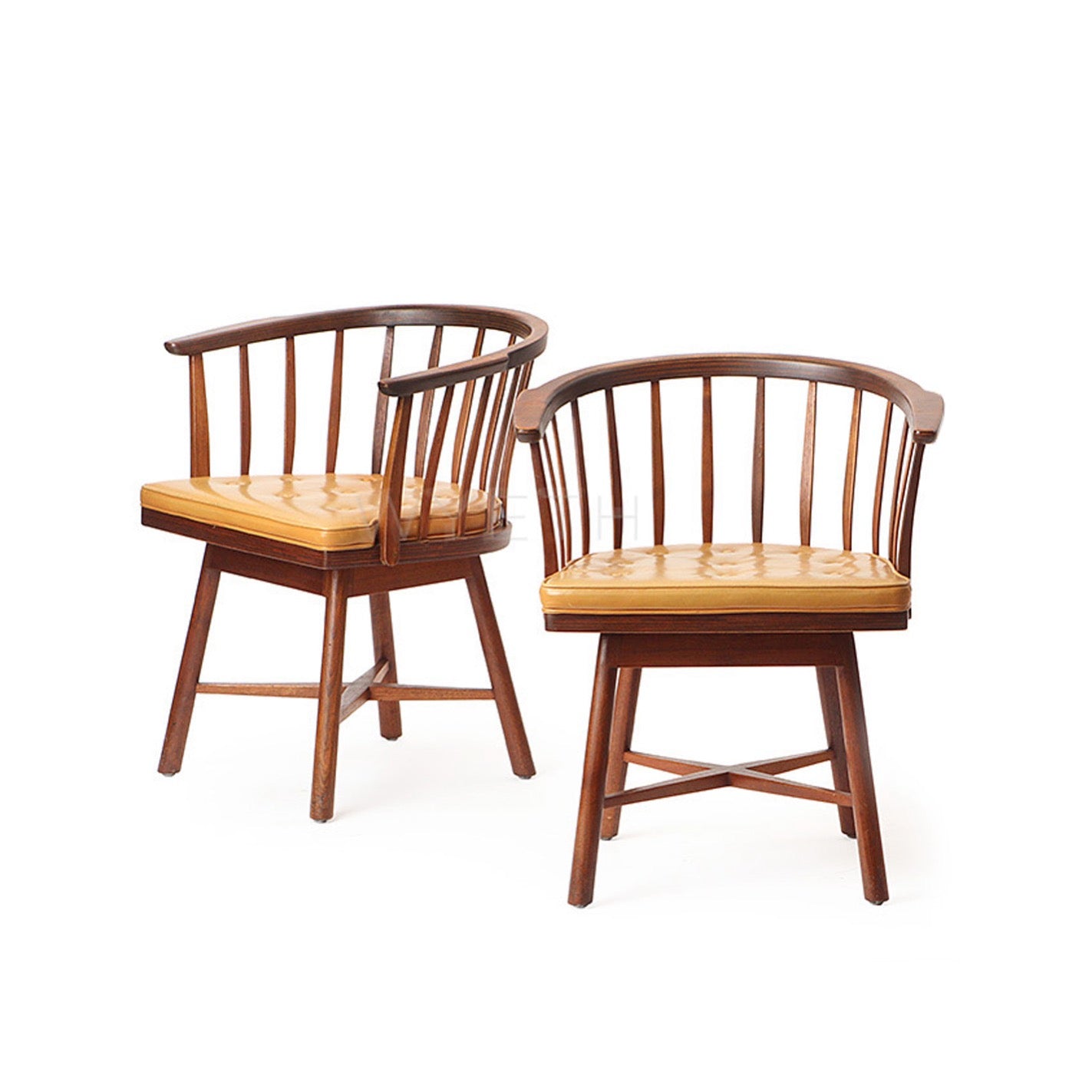 Pair of Swiveling Barrel Back Chairs by Edward Wormley for Dunbar, 1950s - WYETH