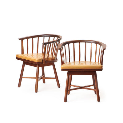 Pair of Swiveling Barrel Back Chairs by Edward Wormley for Dunbar, 1950s - WYETH