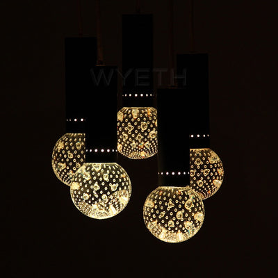Murano Glass Five Sphere Pendant for Lightolier