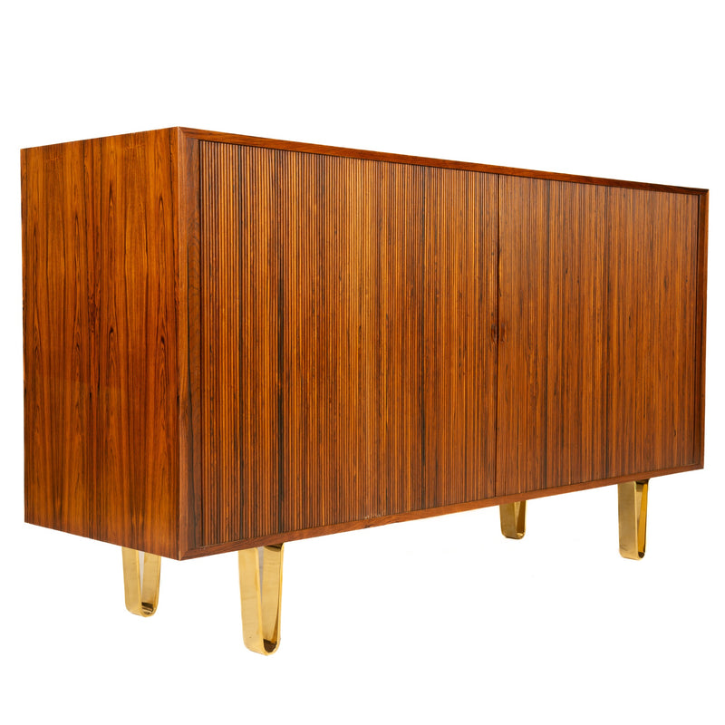 Finely Made Rosewood Cabinet with Tambour Doors by Ejner Larsen & Aksel Bender Madsen for Willy Beck, 1950s - WYETH