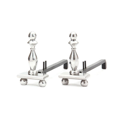 Chromed Andirons for A. Schultz - WYETH