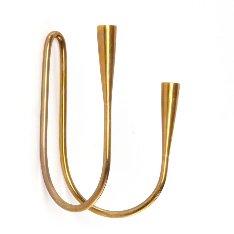 Double Brass Candelstick by Max Bruel for Illums Bolighus - WYETH