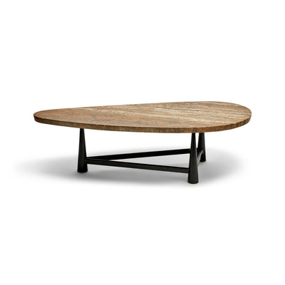 Travertine Biomorphic Top Cocktail Table Model 5218 by Edward Wormley for Dunbar, 1952