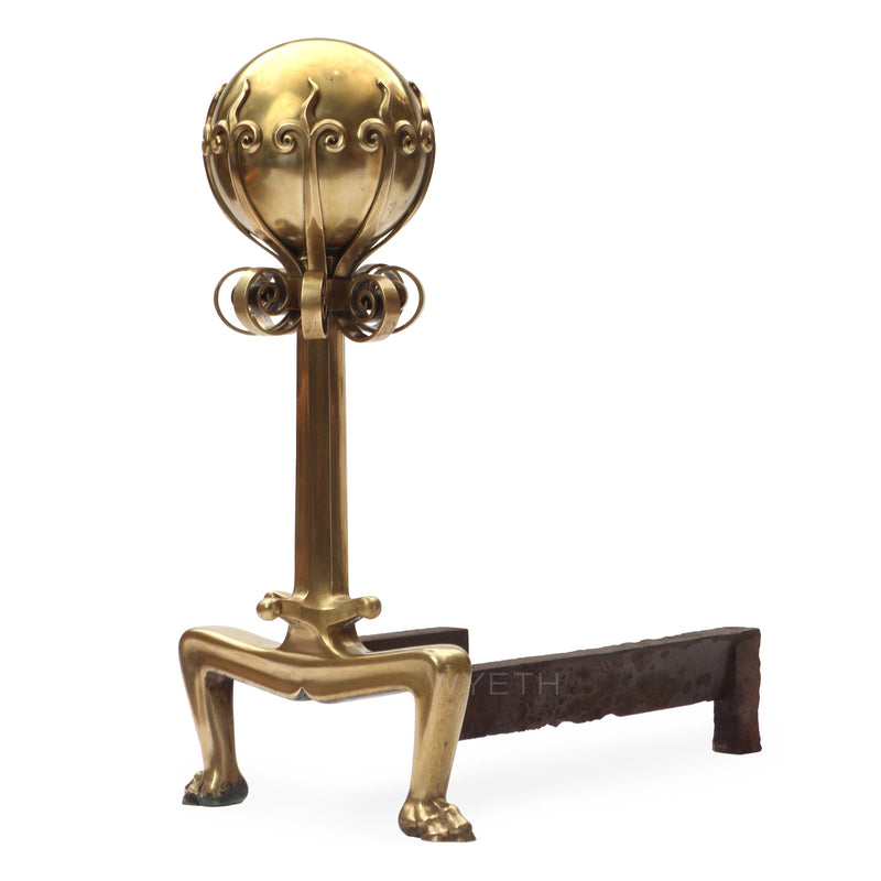 Massive Elegant Andirons from USA - WYETH