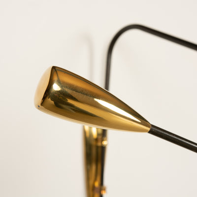 Wall Mount Light with Swivel ball socket and counter weighted arm from France, 1940's
