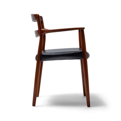 Teak and Leather Arm Chair by Ejner Larsen & Aksel Bender Madsen for Willy Beck