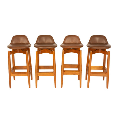 Brown Leather Bar Stool by Arne Vodder for Sibast Furniture, 1960s - WYETH
