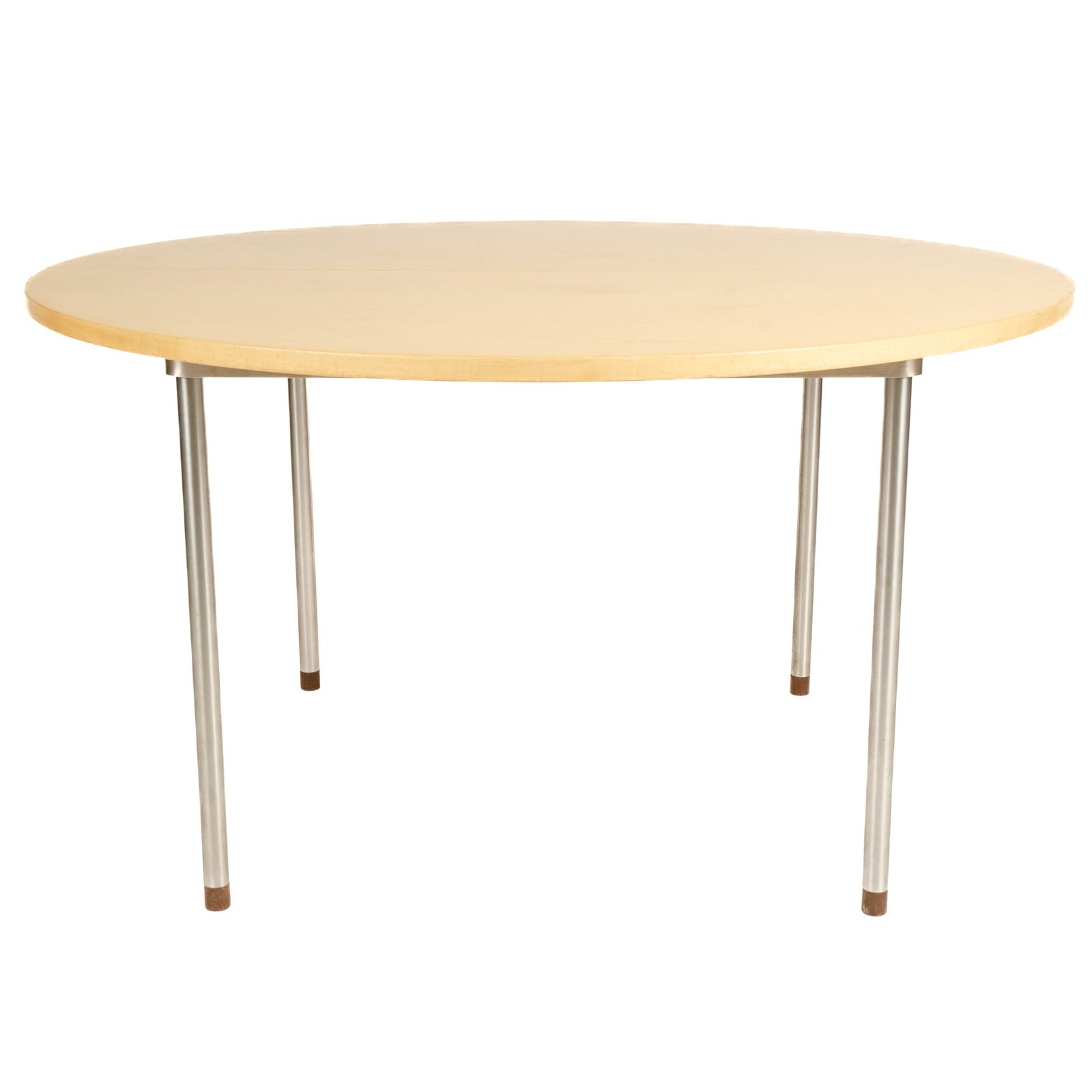 Minimal Birch and Metal Dining Table by Hans J. Wegner for PP Mobler, 1965 - WYETH